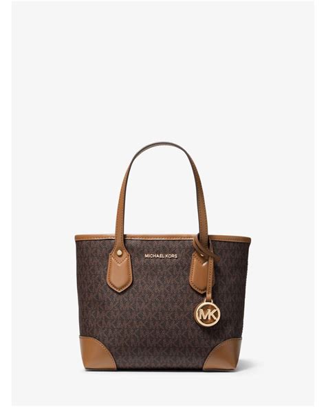 michael michael kors eva extra-small logo tote bag|Michael Kors Eva Small Top Zip Tote .